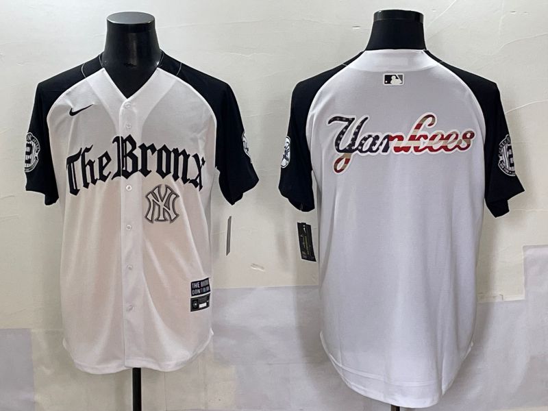 Men 2025 New York Yankees Blank White black Five generations Joint Name Nike MLB Jersey style 60